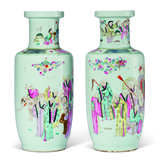 A PAIR OF CHINESE LARGE FAMILLE ROSE ROULEAU VASES - photo 5