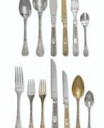 Andre Aucoc. AN EXTENSIVE FRENCH SILVER AND SILVER-GILT FLATWARE SERVICE