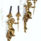 A PAIR OF FRENCH TWIN-LIGHT FIGURAL WALL-LIGHTS - photo 1