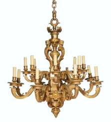 A LARGE FRENCH ORMOLU SIXTEEN-LIGHT CHANDELIER