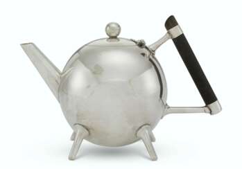A RARE VICTORIAN SILVER-PLATED TEAPOT