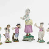 Sechs Kinderfiguren, Damm, 19. Jahrhundert - Foto 1