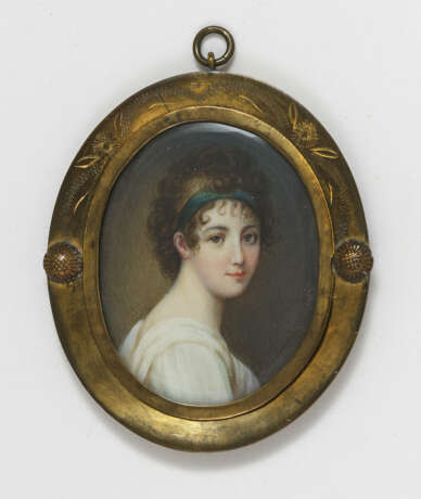 Unbekannt um 1800 , Bildnis einer jungen Dame mit Stirnband - Foto 1