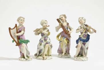 Vier musizierende Mädchen, Meissen, 18. Jahrhundert,