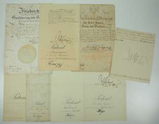 Preussen: Sammlung von Patenten / Autographen.