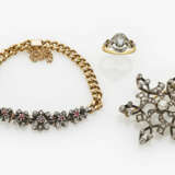 Brosche, Armband und Ring mit Diamanten, Paris, Ende 19. und Anfang 20. Jahrhundert - фото 1
