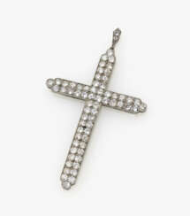 Pendentif croix avec diamants taille ancienne et européenne, Pays-Bas, croix de 1955 en