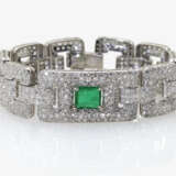 Cocktail Armband mit Diamanten und einem Smaragd, USA, 1960er Jahre - Foto 1