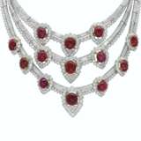 VAN CLEEF & ARPELS RETRO RUBY AND DIAMOND NECKLACE - photo 1