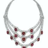 VAN CLEEF & ARPELS RETRO RUBY AND DIAMOND NECKLACE - photo 2