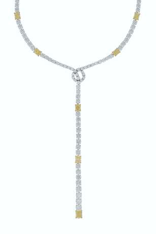 GRAFF COLORED DIAMOND AND DIAMOND LARIAT NECKLACE - photo 1