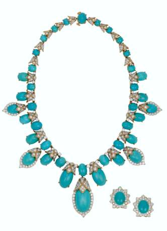 DAVID WEBB SET OF TURQUOISE AND DIAMOND JEWELRY - Foto 1