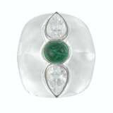 SUZANNE BELPERRON EMERALD, DIAMOND AND ROCK CRYSTAL `ROOF` RING - photo 1