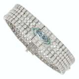 ART DECO COLORED DIAMOND, DIAMOND AND EMERALD BRACELET - Foto 3