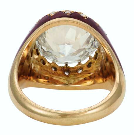 DIAMOND AND ENAMEL RING - photo 3