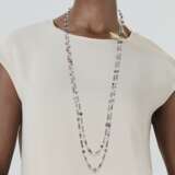 SINGLE-STRAND NATURAL PEARL AND DIAMOND NECKLACE - фото 3