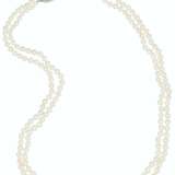 DOUBLE STRAND PEARL, ONYX AND DIAMOND NECKLACE - фото 2