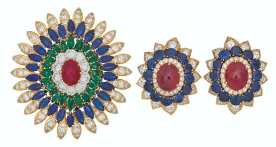 DAVID WEBB SET OF MULTI-GEM AND DIAMOND JEWELRY - Foto 1