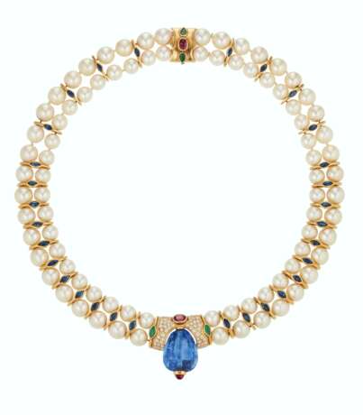 BULGARI CULTURED PEARL, DIAMOND AND MULTI-GEM NECKLACE - Foto 2