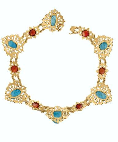 BUCCELLATI AQUAMARINE, CITRINE AND GOLD NECKLACE - фото 3