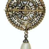 ANTIQUE NATURAL PEARL AND DIAMOND BROOCH - photo 2