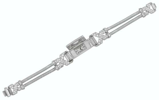 CARTIER ART DECO DIAMOND WRISTWATCH - фото 3