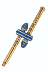 OSCAR HEYMAN &amp; BROTHERS RETRO SAPPHIRE AND DIAMOND WATCH BRACELET