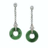 ART DECO JADE AND DIAMOND EARRINGS - Foto 1