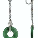 ART DECO JADE AND DIAMOND EARRINGS - фото 2