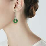 ART DECO JADE AND DIAMOND EARRINGS - Foto 3