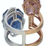 COLORED SAPPHIRE, SAPPHIRE AND DIAMOND RING - photo 3