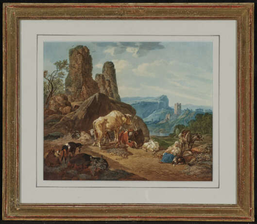 Wilhelm von Kobell, zugeschrieben , Landschaft mit ruhender Herde - Foto 2