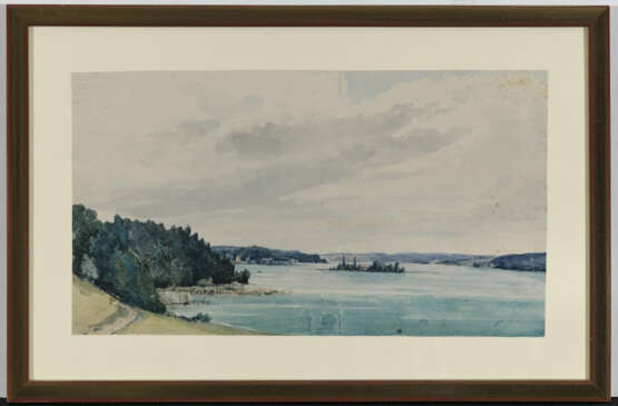 Anton Doll, zugeschrieben , Am Ufer des Starnberger Sees - Blick auf die Roseninsel (Garatshausen) - фото 3