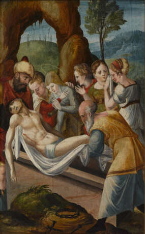 Flämisch 1. Hälfte 16. Jahrhundert , Grablegung Christi - фото 1
