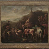 Pieter van Bloemen, Art des , Ziehende Soldaten mit Marketenderin und Vieh Auf dem Keilrahmen Besitzersiegel. - Foto 2