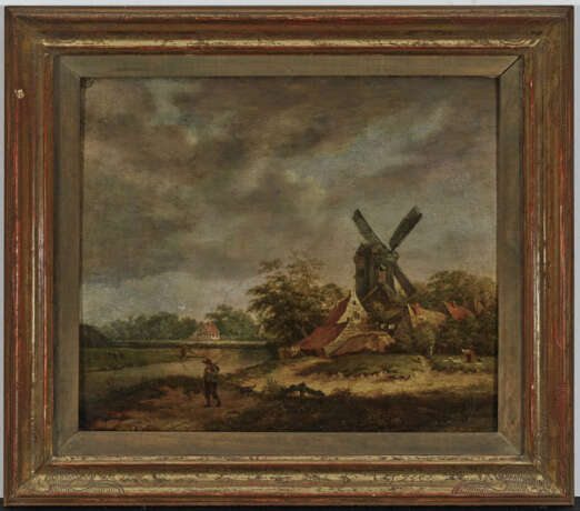 Niederlande 17./18. Jahrhundert , Dorflandschaft mit Windmühle - фото 2