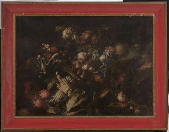 Mailand, 2. Hälfte 17. Jahrhundert , Blumenstillleben mit Spargel - Foto 2