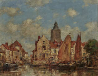Jacobus Hendricus Maris, Boote in niederländischer Stadt 