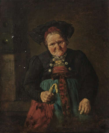 Süddeutsch, 2. Hälfte 19. Jahrhundert , Dachauer Bäuerin mit Schirm - Foto 1