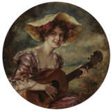 Karl A. Schlegel 19./20. Jahrhundert , Junge Frau mit Gitarre - photo 1