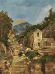 Achenbach, Oswald, zugeschrieben , Italienische Landschaft (Mühlental von Amalfi). 