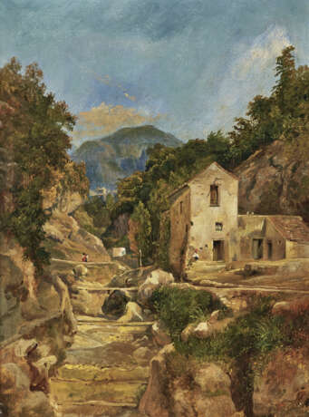 Achenbach, Oswald, zugeschrieben , Italienische Landschaft (Mühlental von Amalfi). - photo 1