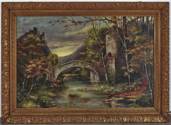 Carl Anton Ferdinand von Schmidt-Phiseldeck, Herbstliche Landschaft mit Brücke und Ruine  - photo 2