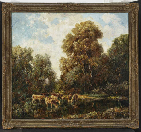 Otto Pippel, Baumlandschaft mit Kühen am Wasser - фото 2