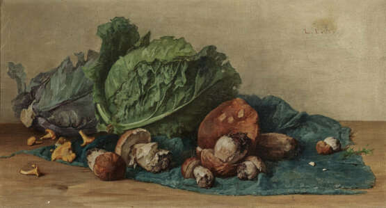 Ludwig Eibl, Stillleben mit Pilzen und Salat - фото 1