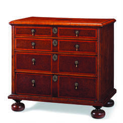 A WILLIAM AND MARY YEW, BURR YEW AND FRUITWOOD CHEST-OF-DRAWERS