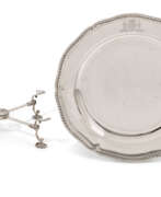 Peter Archambo I (1699-1759). A GEORGE II SILVER SECOND-COURSE DISH AND A GEORGE III SILVER DISH CROSS