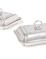 A PAIR OF GEORGE III SILVER ENTREE-DISHES AND COVERS