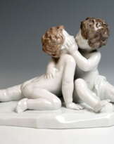 Large Art Deco Figure Group 'Young Love' by J. Limburg Rosenthal, Germany Large Art Deco Figure Group 'Young Love' by J. Limburg Rosenthal, Germany