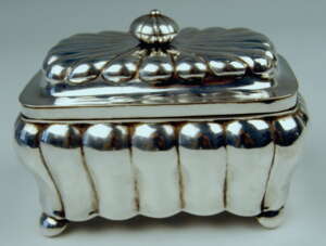 German Silver Biedermeier Sugar Box by G.F. Steusloff, circa 1853